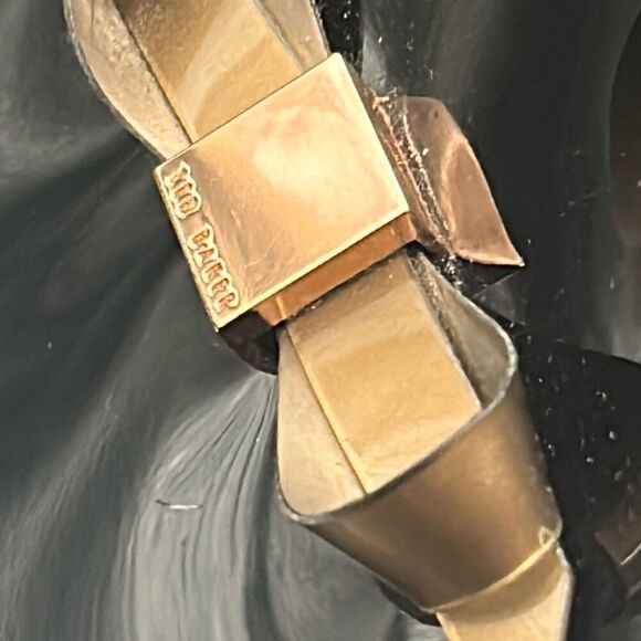 Ted Baker Bow Front Cosmetic Bag Black Patent Leather Rose Gold Hardware Travel - Picture 12 of 15